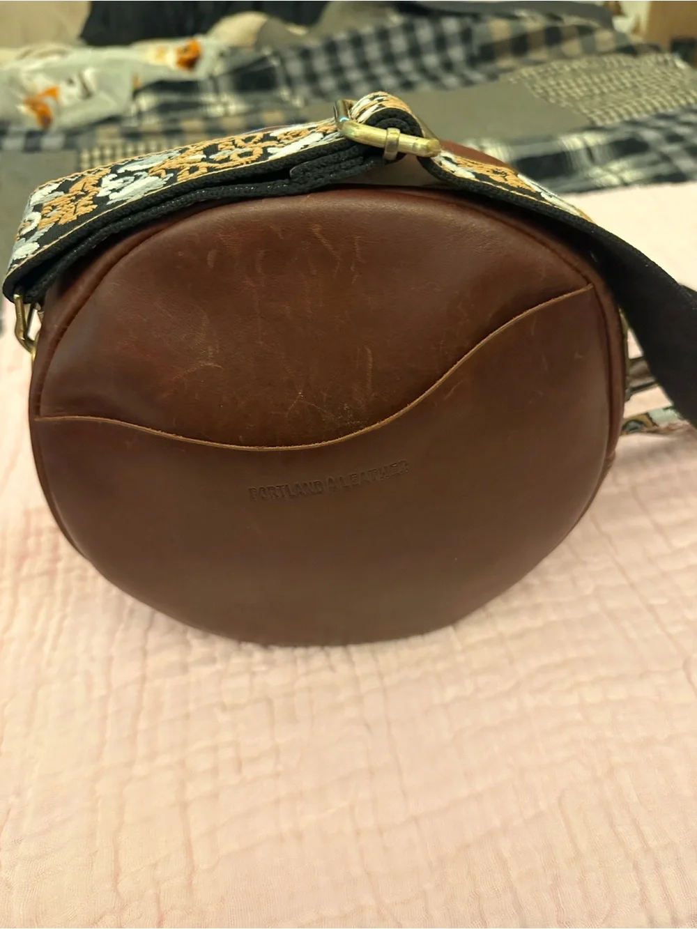 Portland Leather Round Belt Bag - Dark Brown